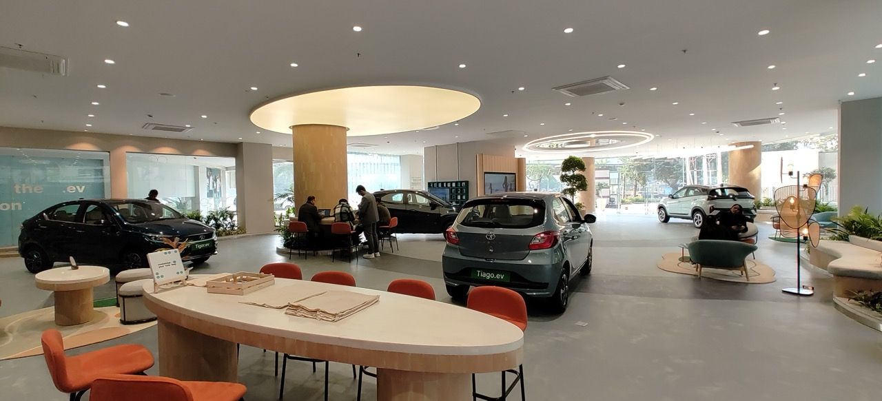 Interiors of TATA.ev exlusive store at Sohna Road, Gurgaon.