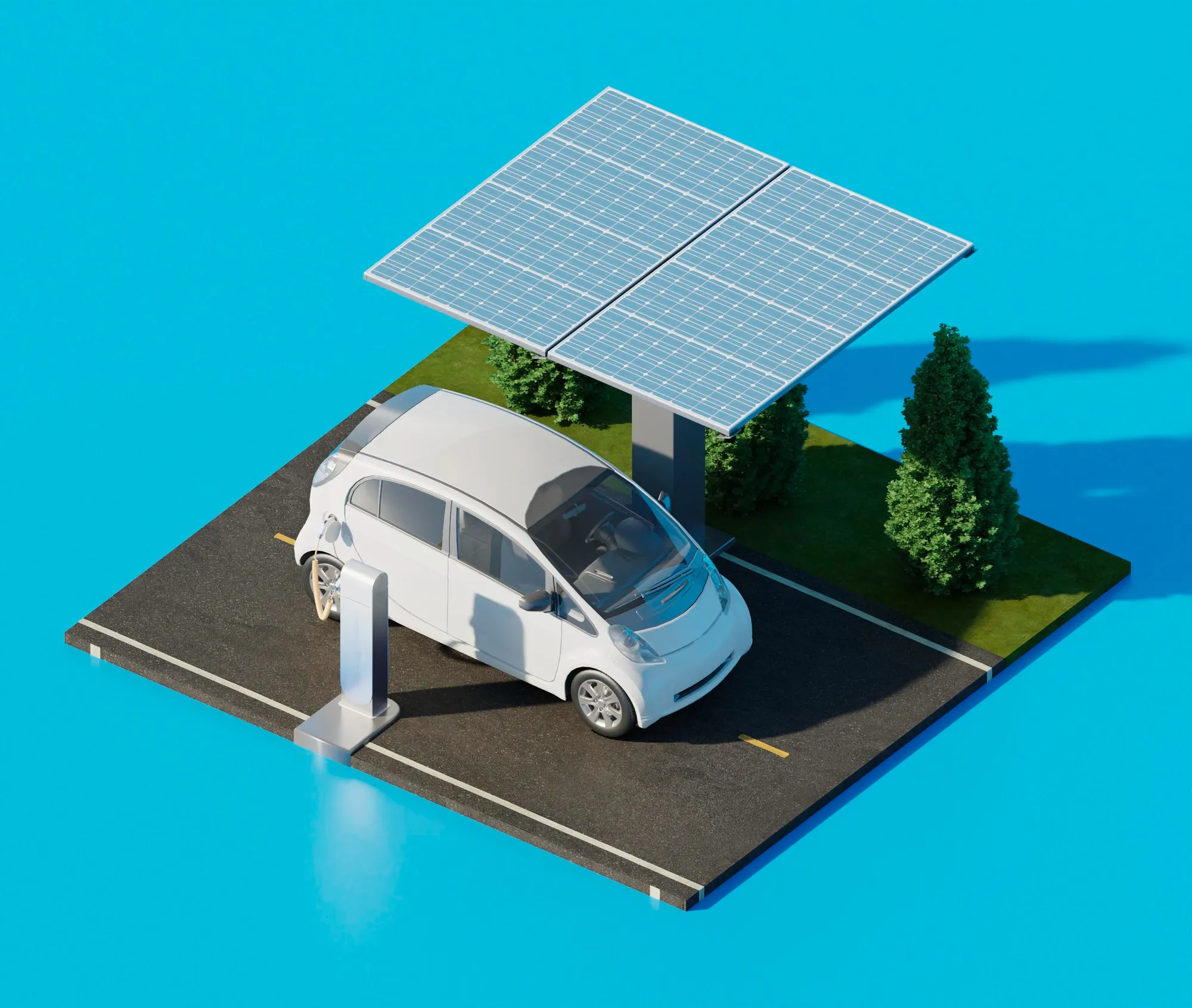 solar panel charging ev car
