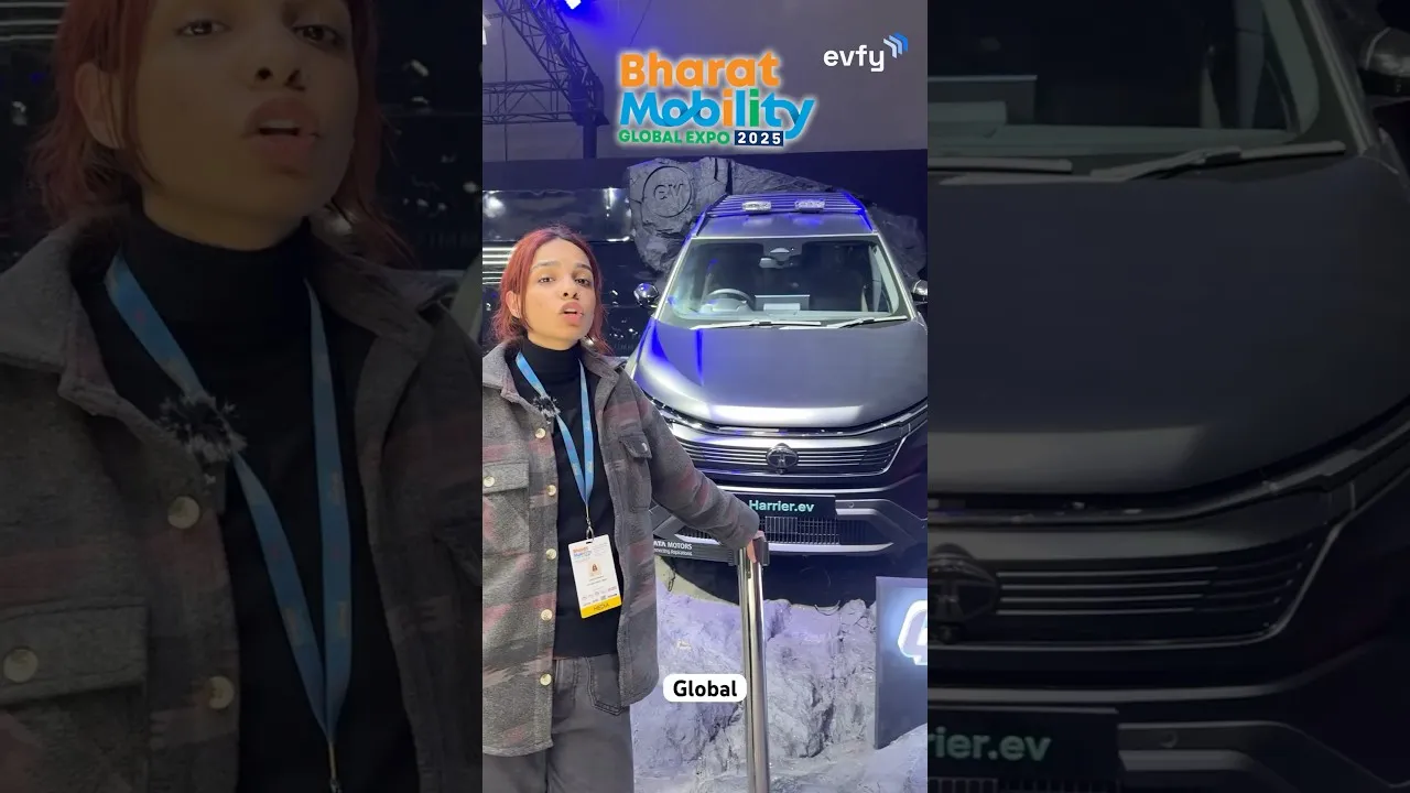 @tatamotors Harrier EV Stealth edition revealed at Bharat Mobility Expo 2025 #harrierev #harrier