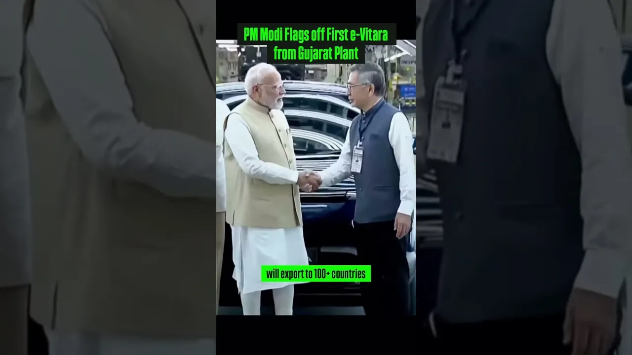 PM Modi Flags Off Maruti Suzuki e-Vitara 🚙⚡ | Made in India, Exported to the World 🌍