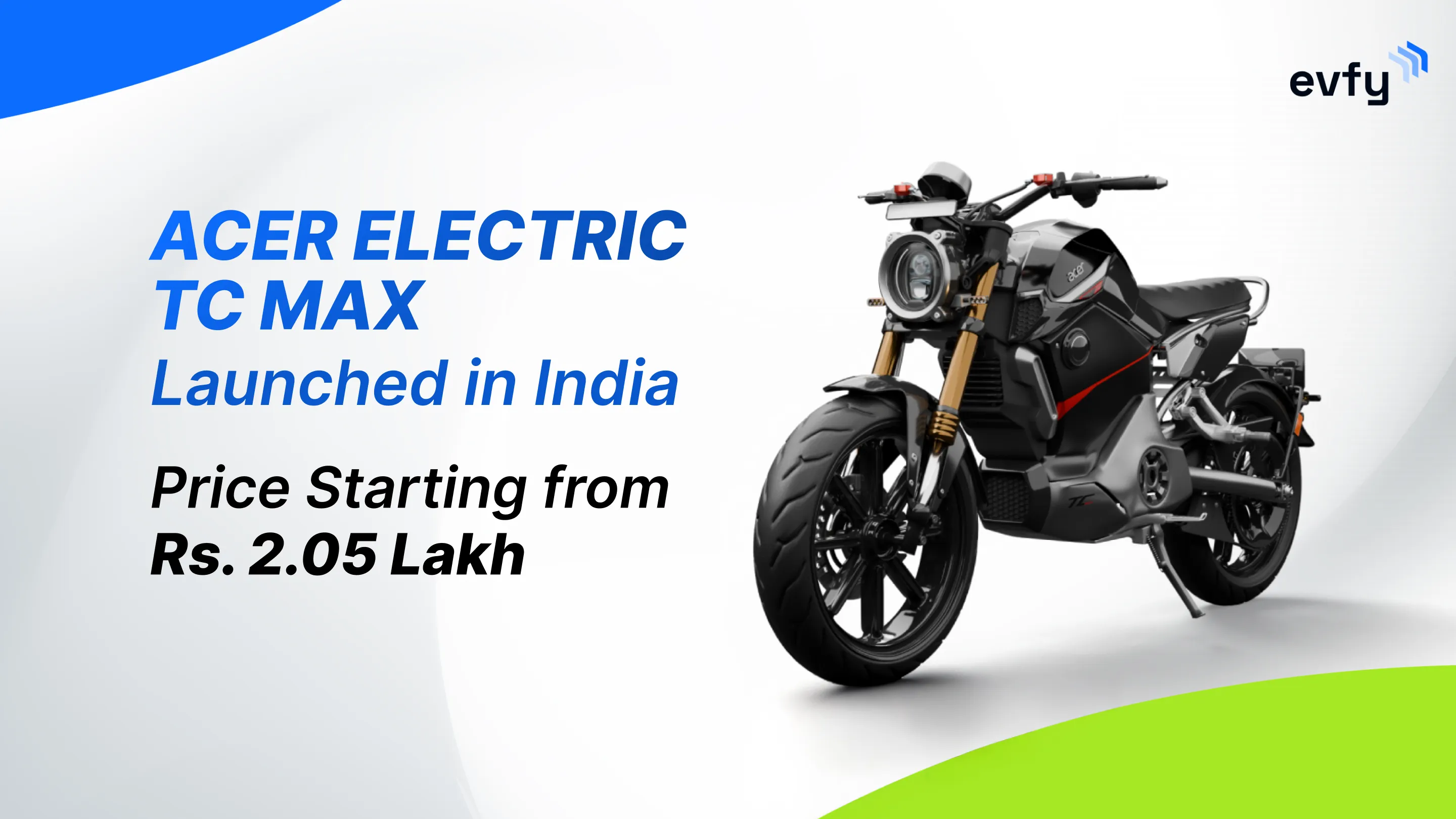 Acer TC Max Electric Bike Launched in India at ₹2.05 Lakh