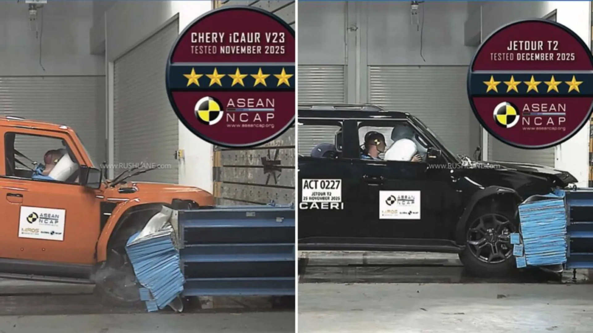 Chery iCar V23, Jetour T2 Score 5-Star is ASEAN NCAP Crash Test