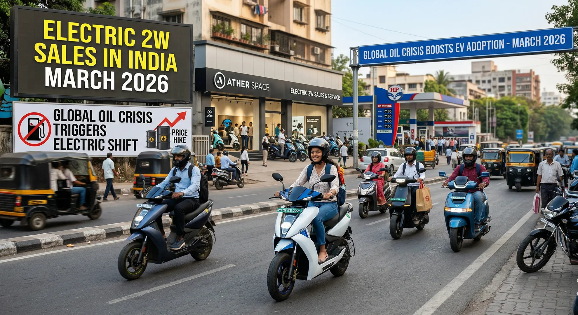 Electric 2W Sales in India March 2026 — Global Oil Crisis Triggers Electric Shift
