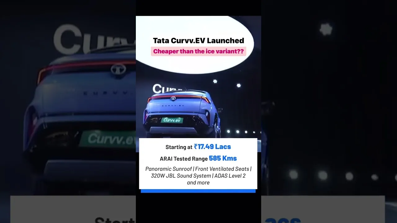 Tata Curvv EV launched starting at just Rs. 17.49-/ Lakh.-