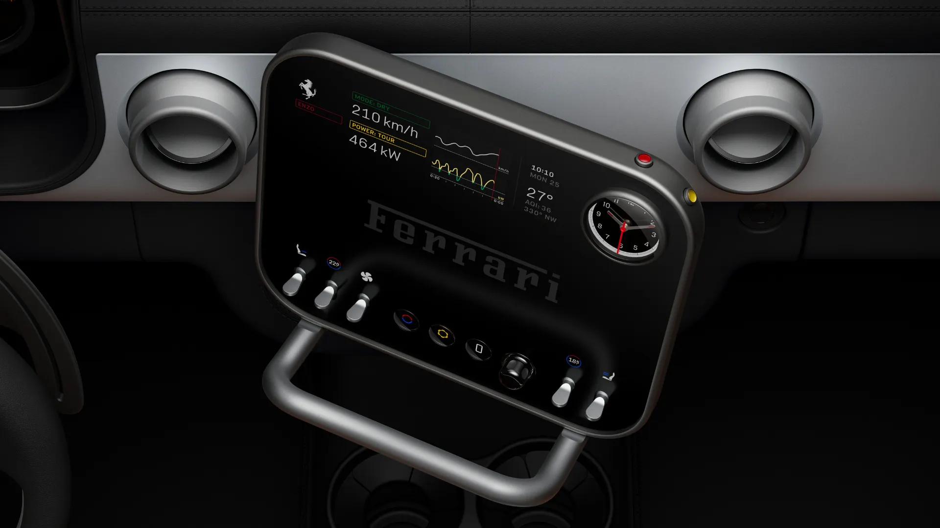 Ferrari Luce EV Interior Revealed - Infotainment System