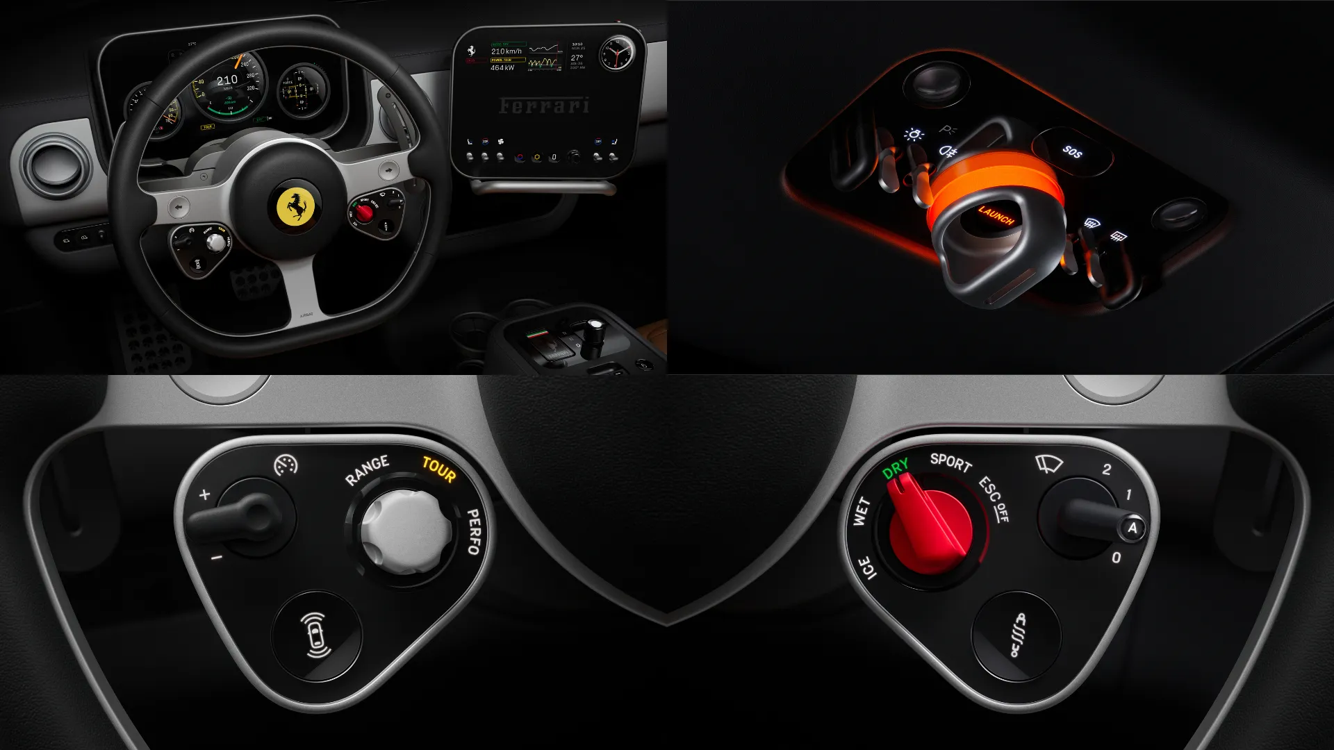Ferrari Luce EV Interior Revealed - Steering wheel buttons
