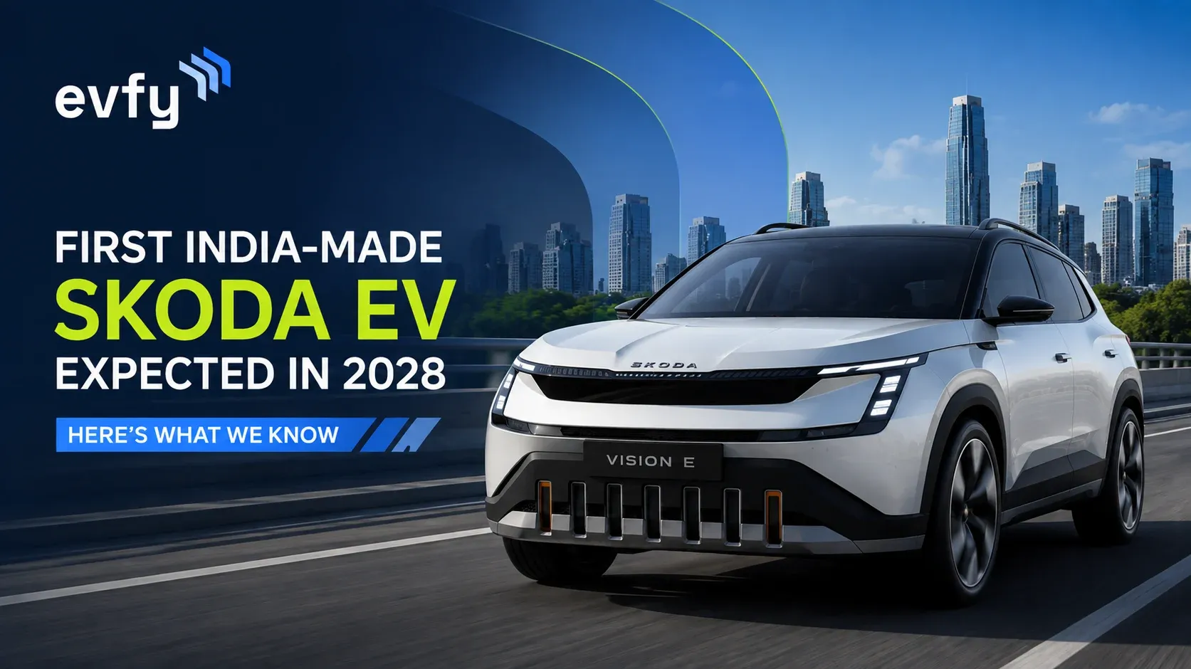 Skoda electric SUV representing the first India-made Skoda EV expected in 2028