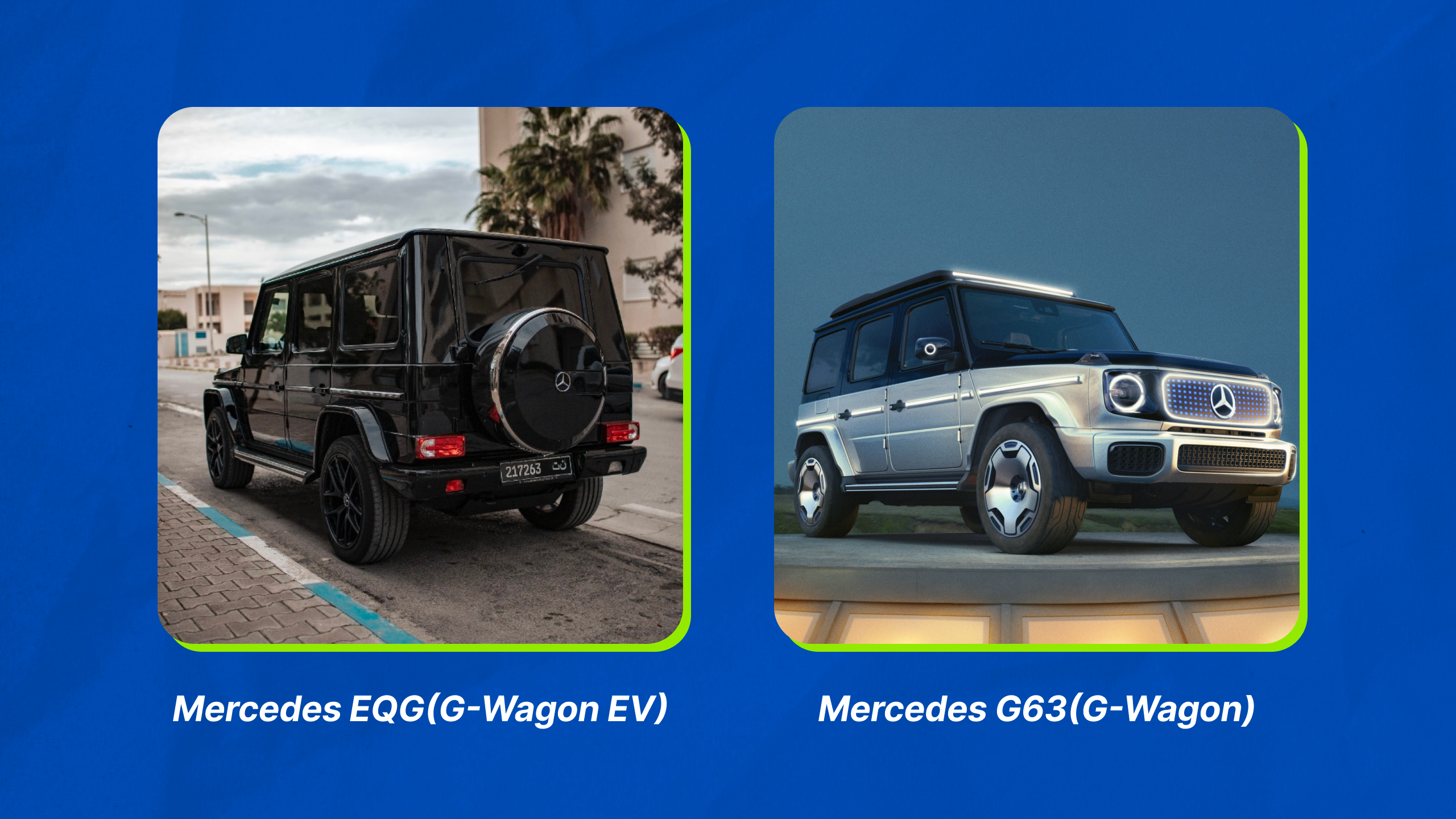 Mercdes EQG and Mercedes G wagon | Evfy