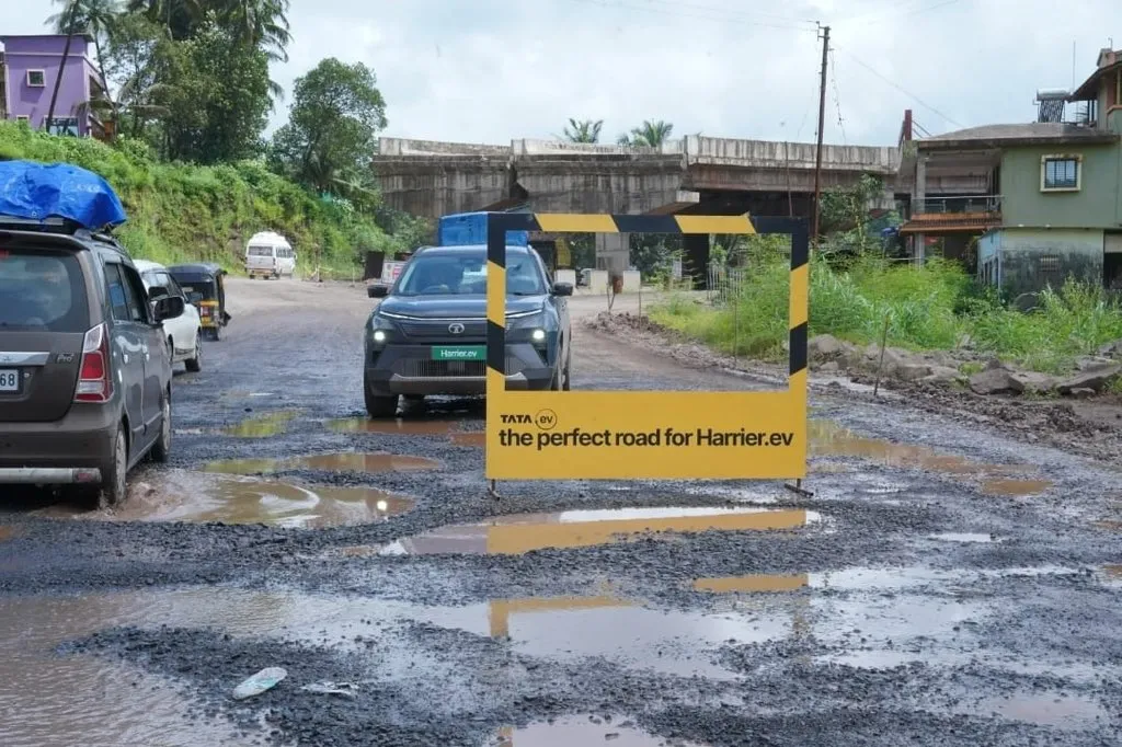 Pothole PR: Tata EV’s Harrier EV Barricade Goes Viral