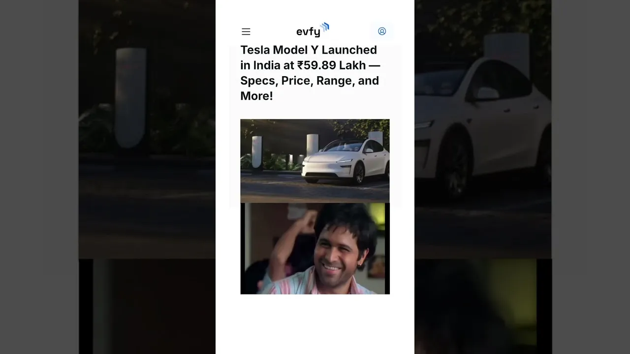 BREAKING NEWS! Tesla Model Y launched at ₹59.89 lakh!! #EVFY #TeslaIndia