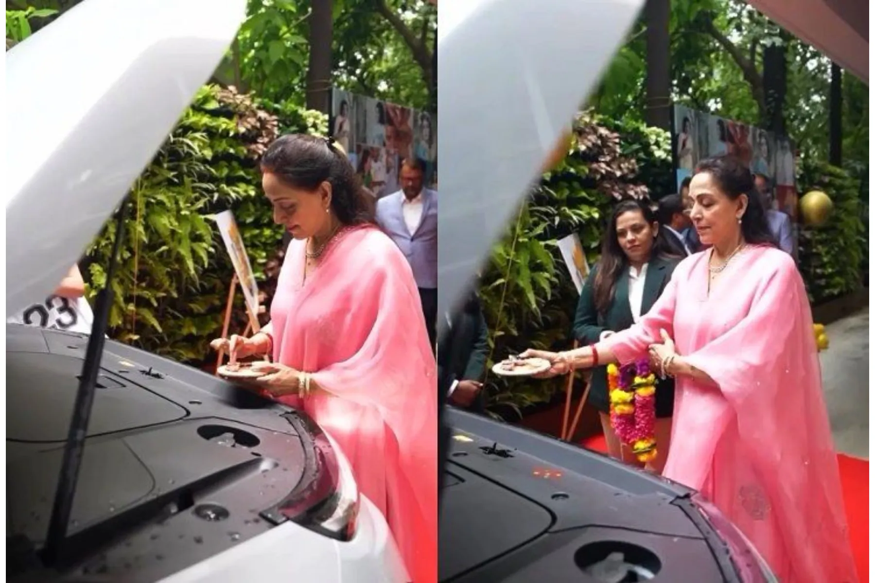 Hema Malini Takes Delivery of MG M9 During Ganesh Chaturthi