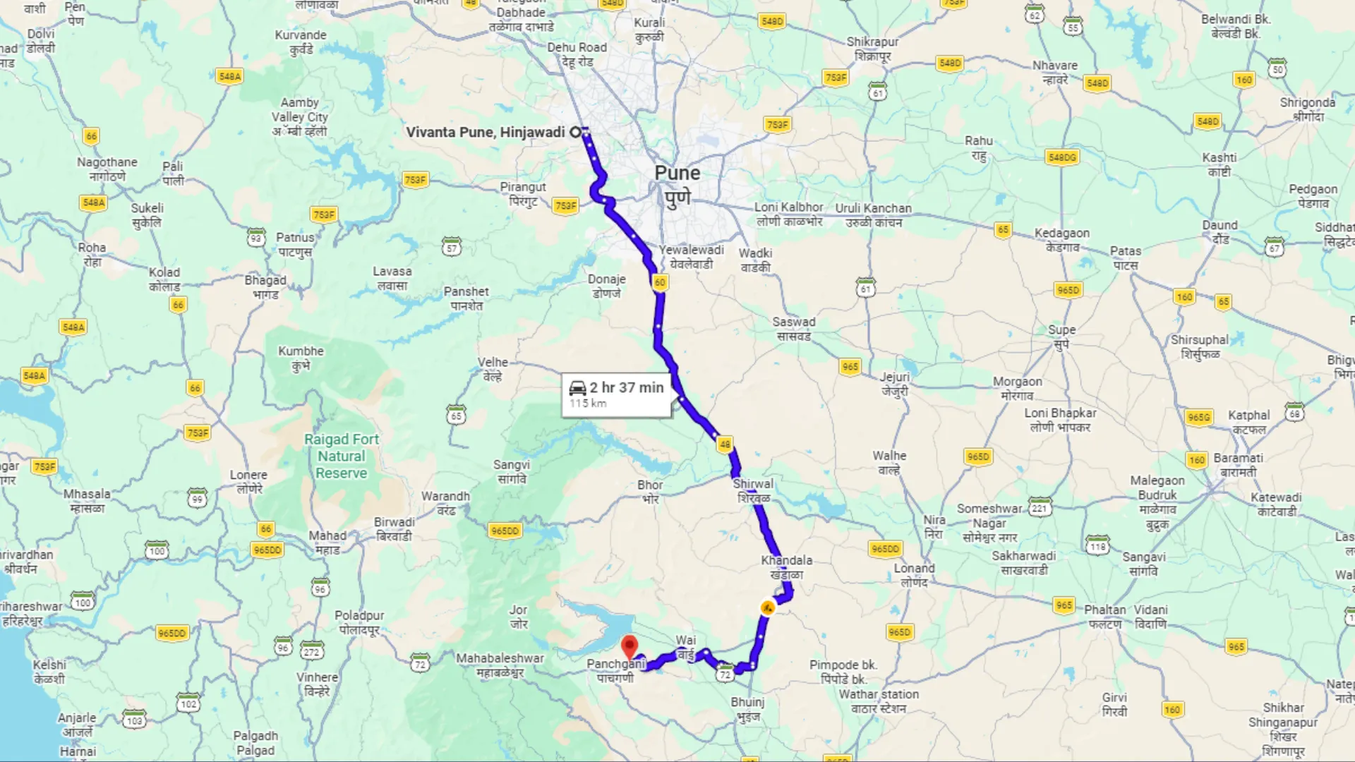 Hinjewadi to Panchgani and back