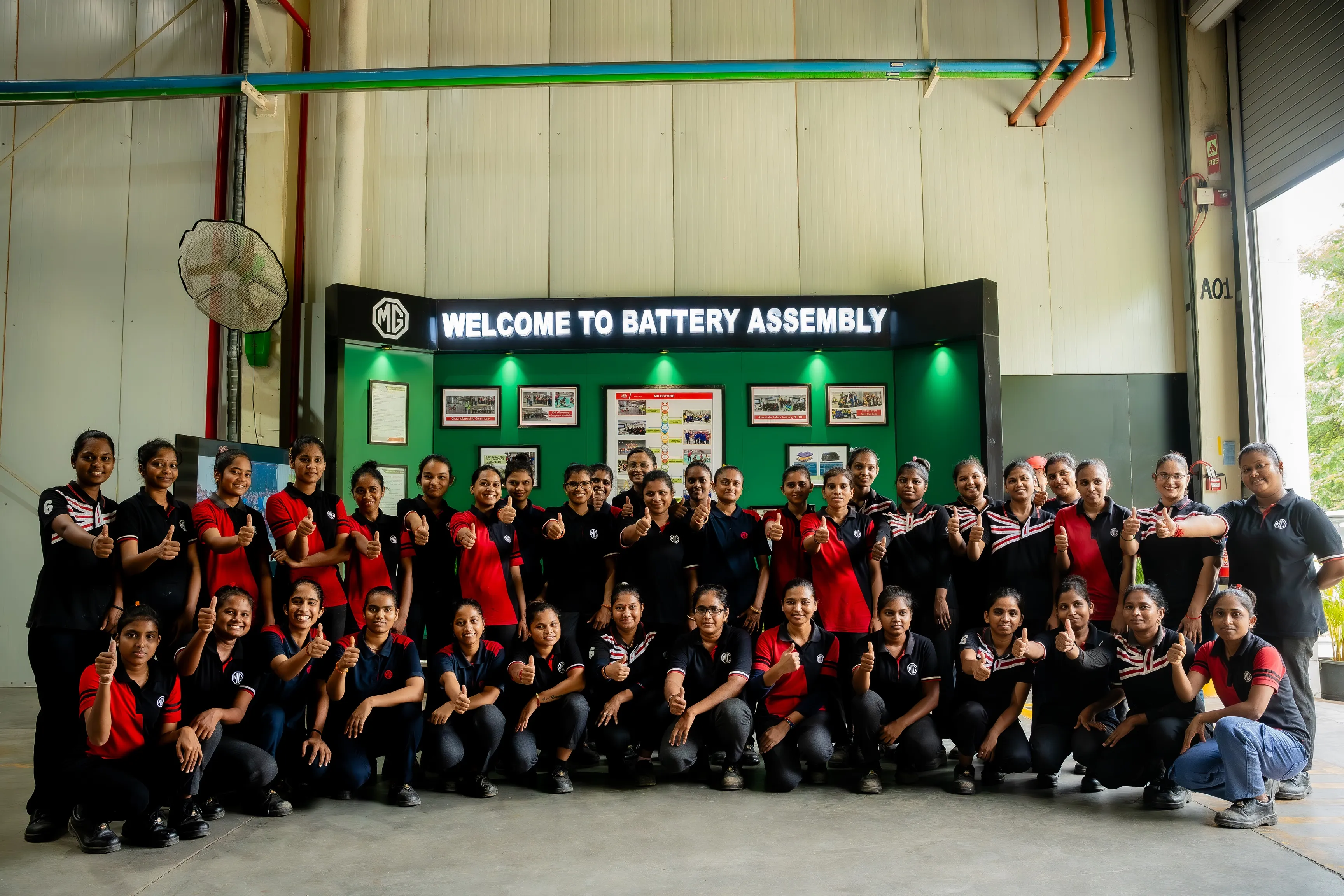 JSW MG Motor India, MG Motor Halol plant, women in manufacturing, EV battery assembly, gender diversity in automotive