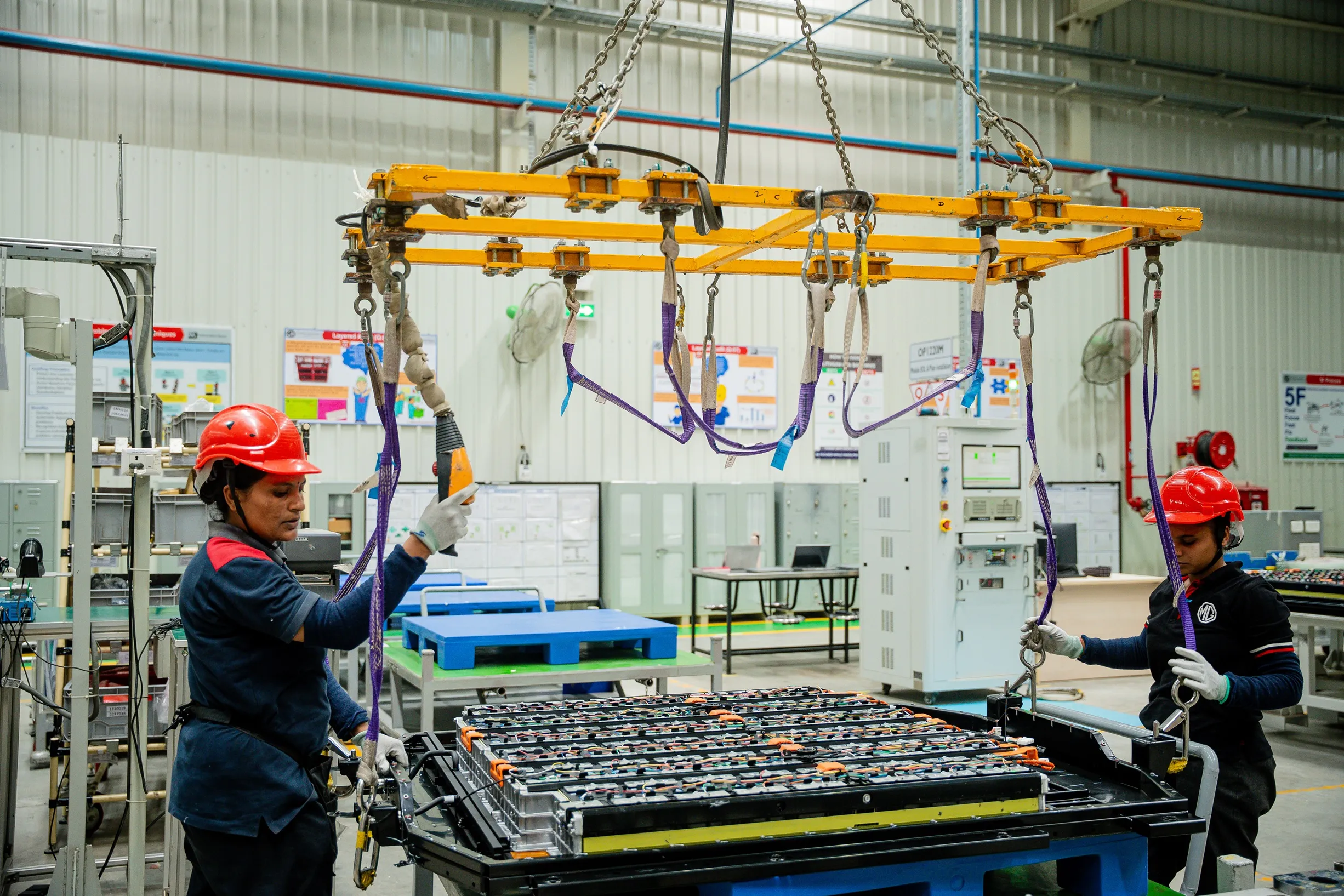 JSW MG Motor India, women in manufacturing, EV battery assembly, gender diversity in automotive