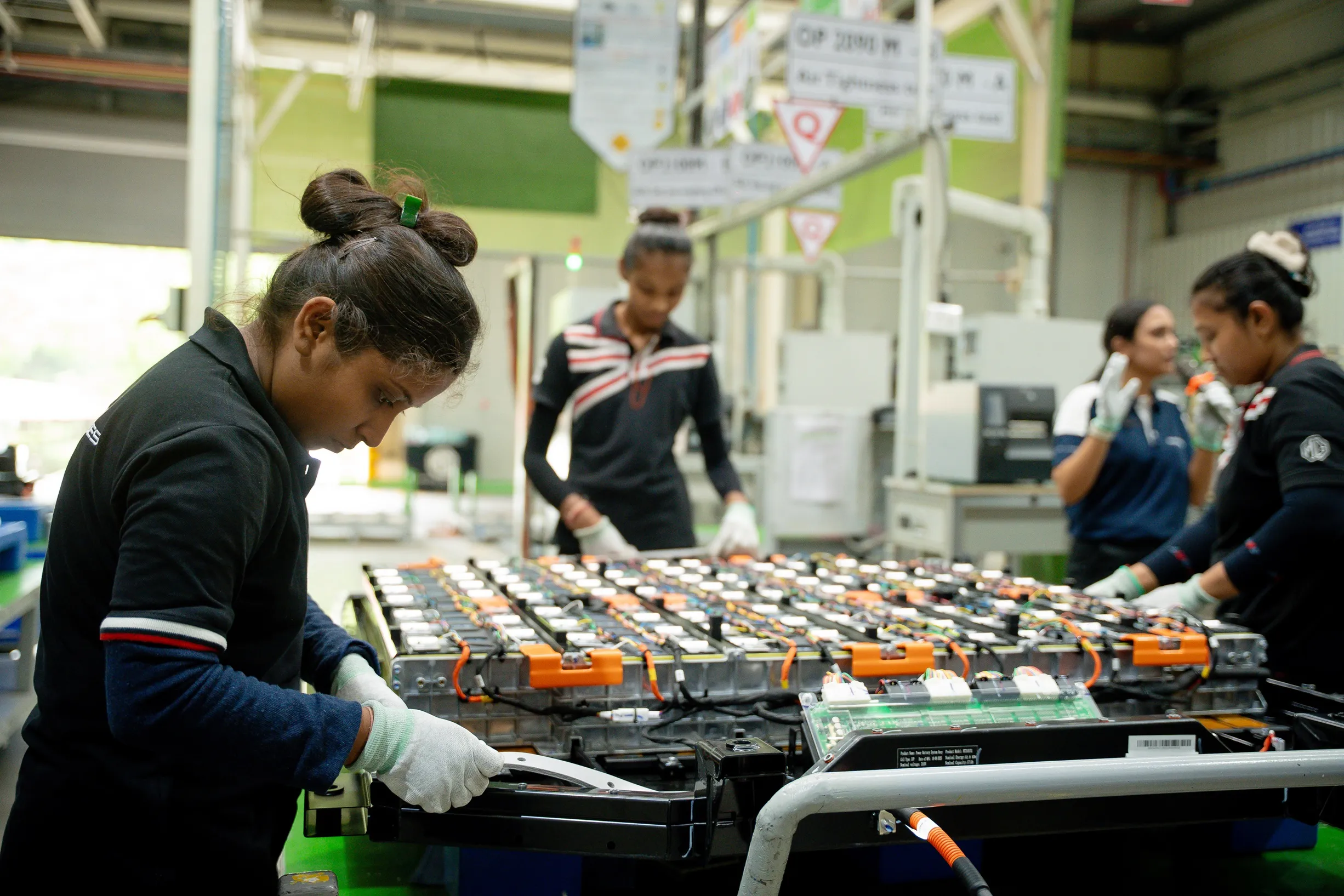 JSW MG Motor India, MG Motor Halol plant, women in manufacturing, EV battery assembly, gender diversity in automotive,