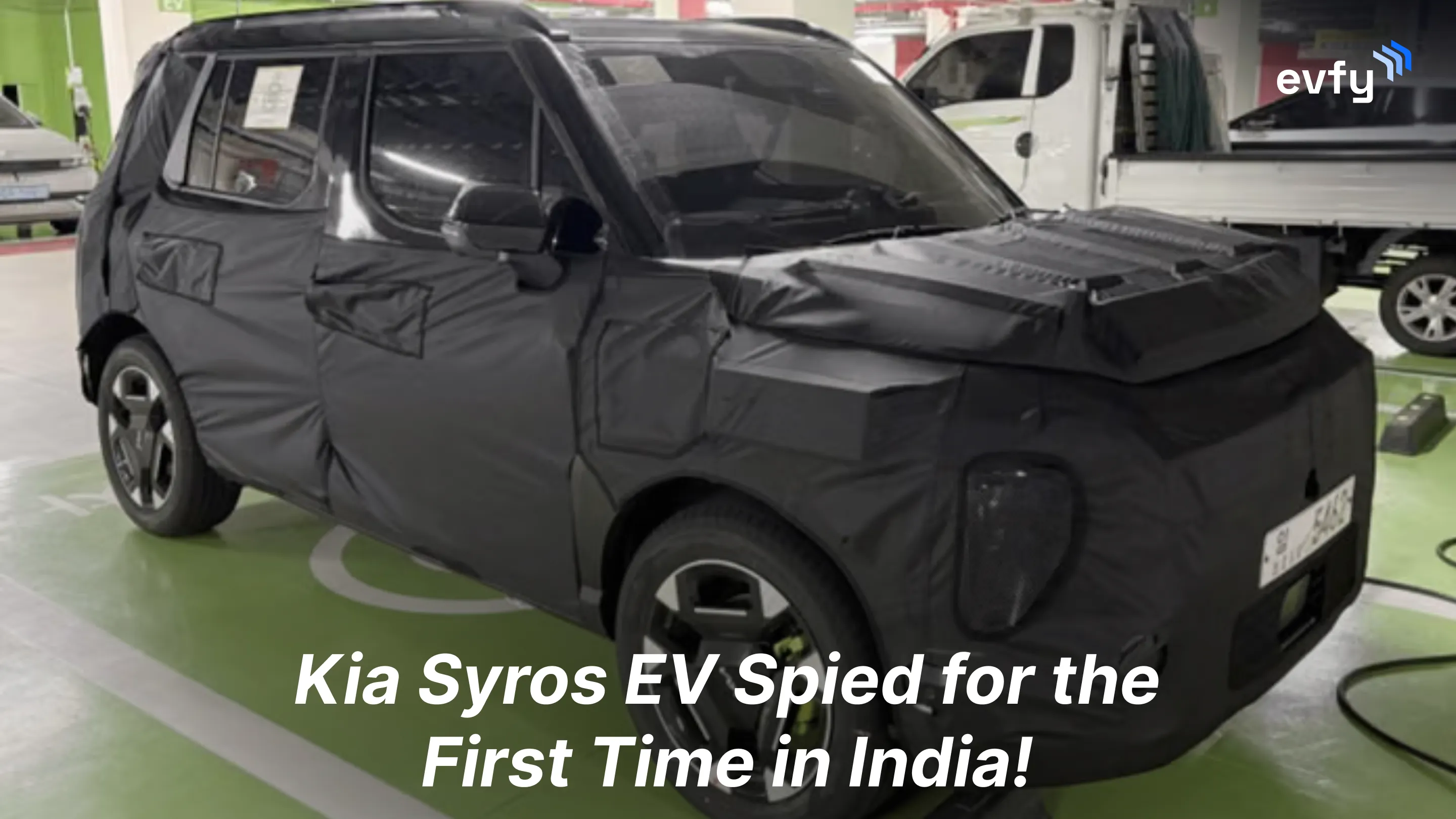 Kia Syros EV Spied for the First Time in India