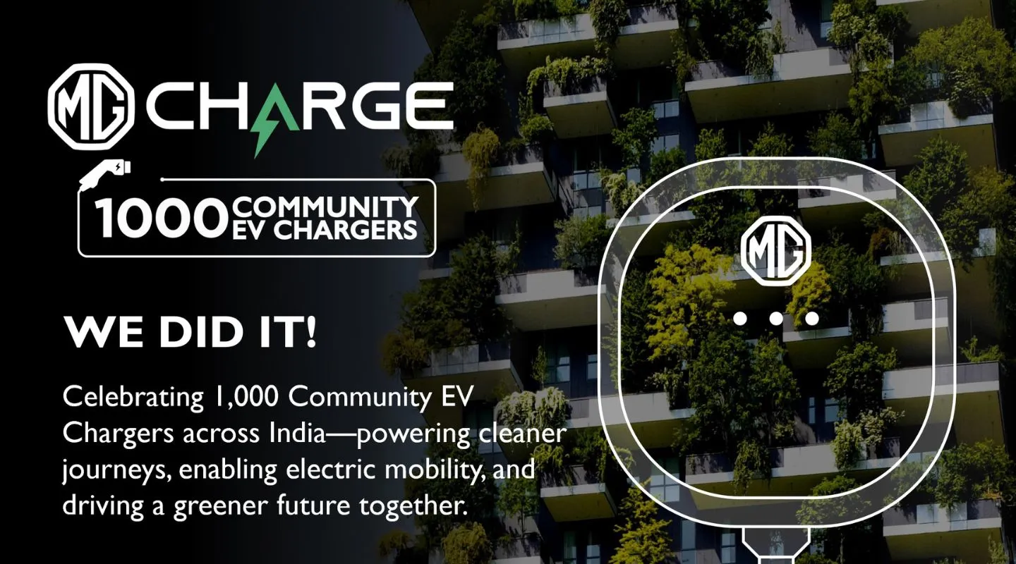 MG Hits Major EV Milestone in India, Installs 1,000 Community Chargers Across the Country