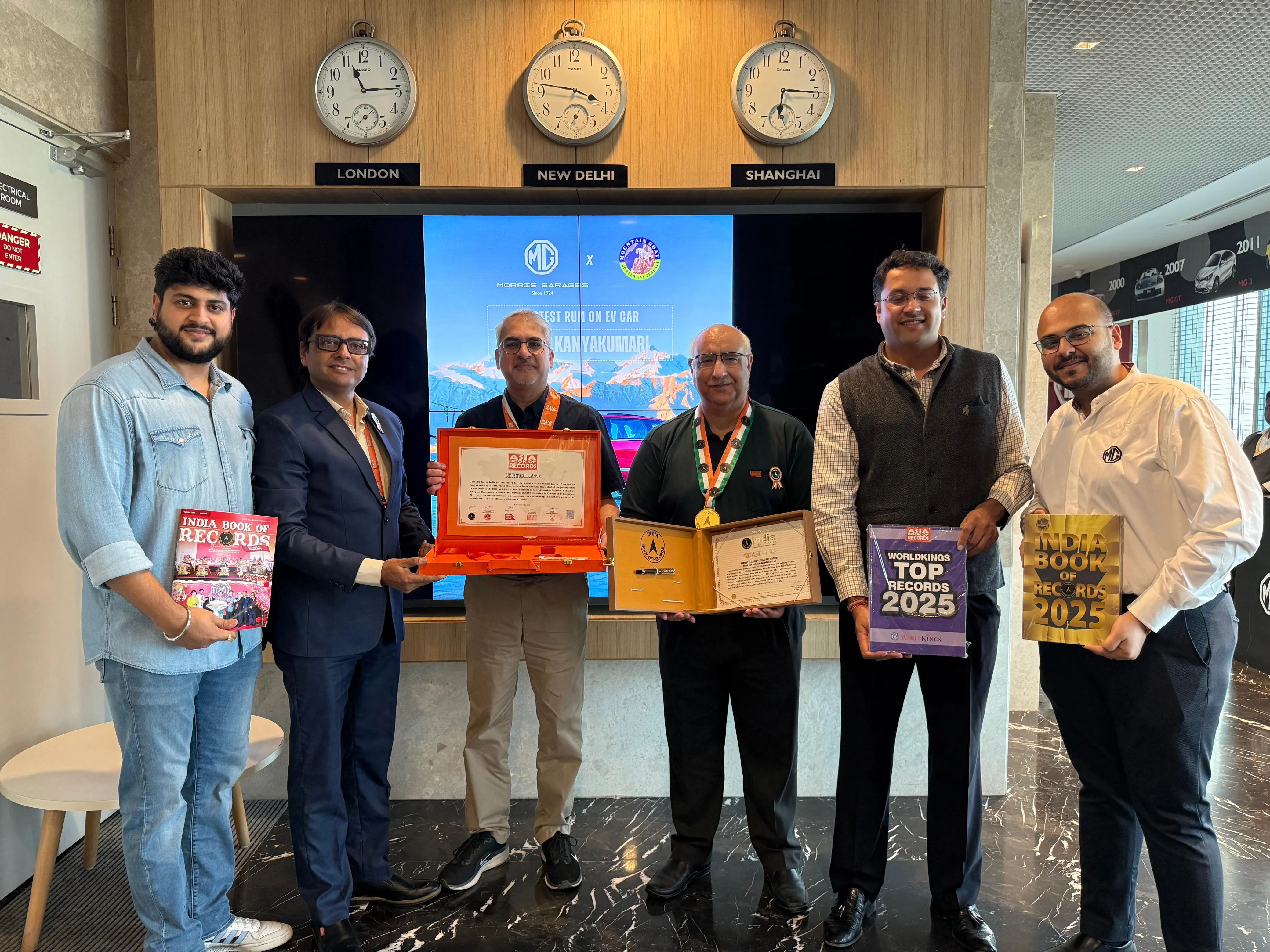 MG Windsor completed the journey from Leh to Kanyakumari, covering 3,757 km in 83 hours