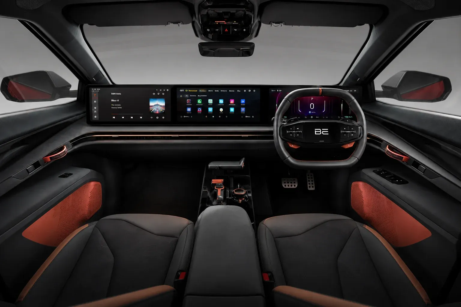Mahindra BE 6 Sporteq triple screen setup