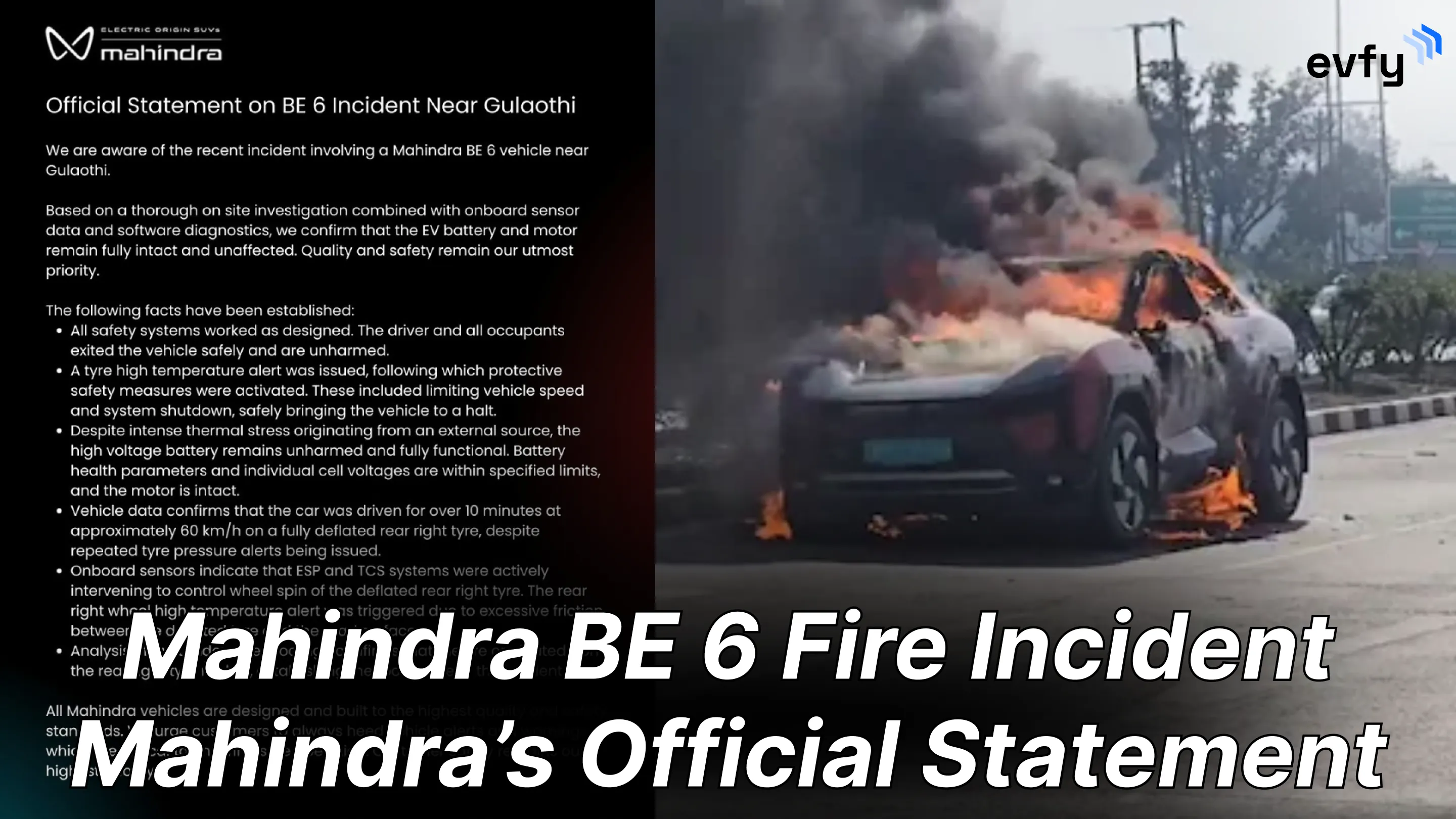 Mahindra BE6 Catches Fire — Driver’s Fault Identified