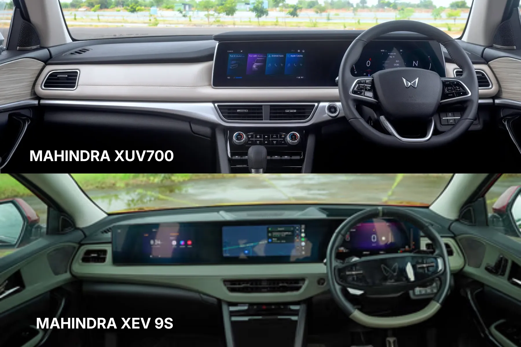 Mahindra XEV 9S vs Mahindra XUV700 - Dashboard