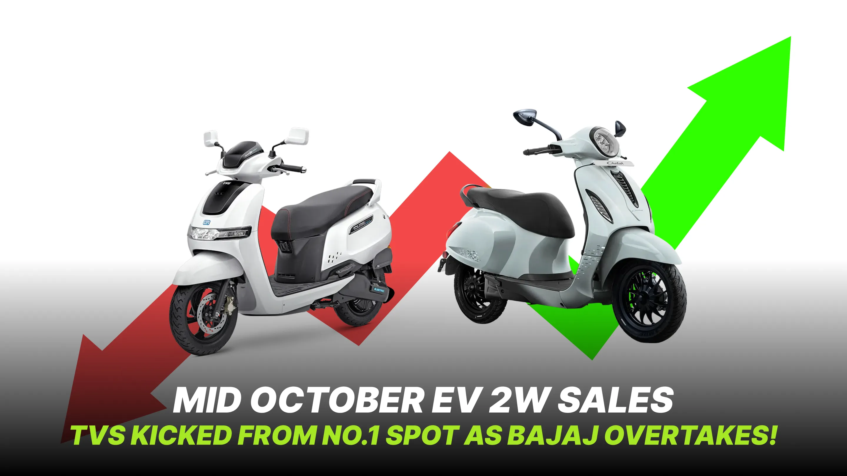 Mid October EV 2W Sales — TVS Kicked From No.1 Spot as Bajaj Overtakes!