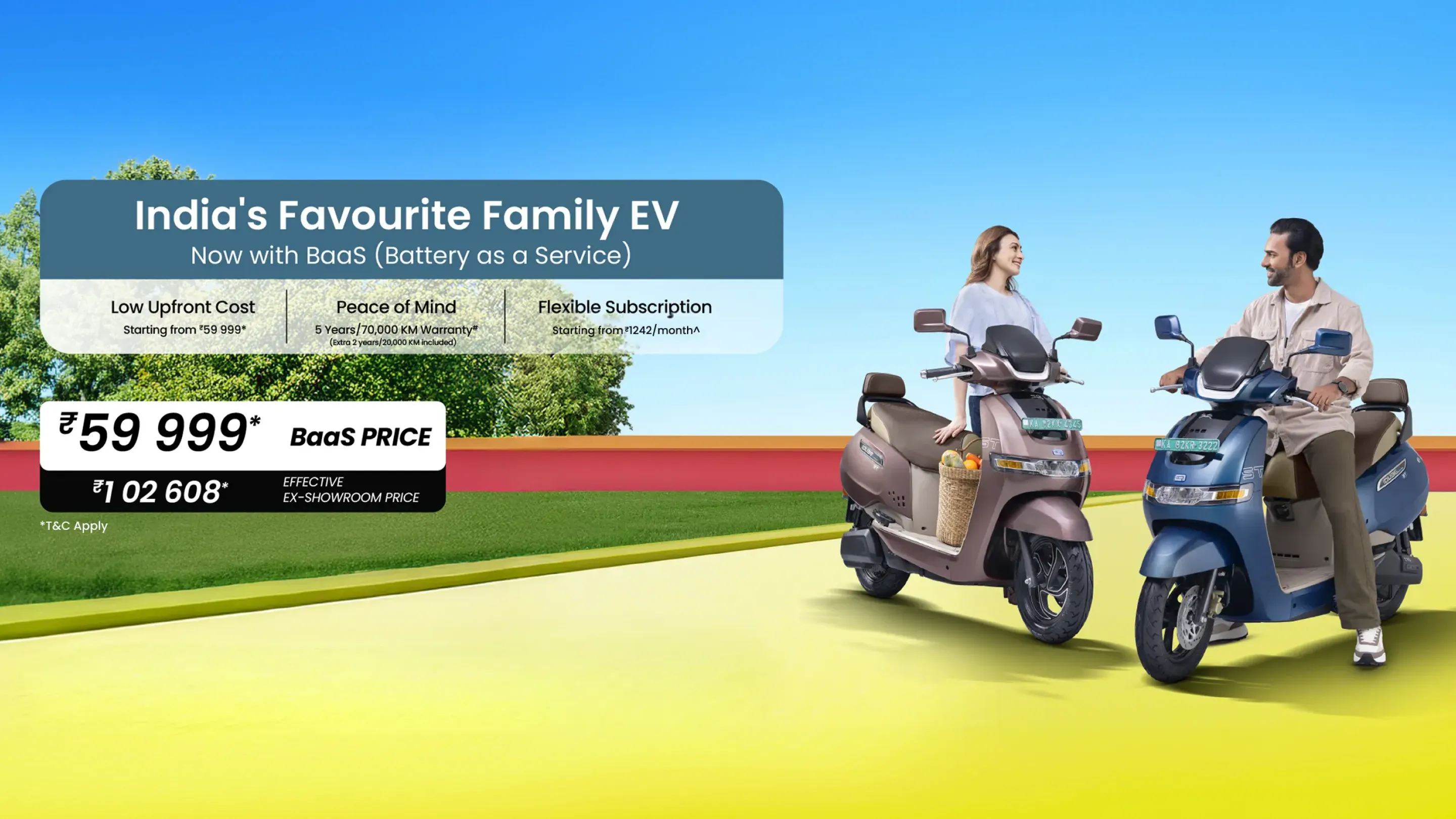 TVS iQube Now Comes With BaaS — Starting at ₹60k + ₹1202/Month!