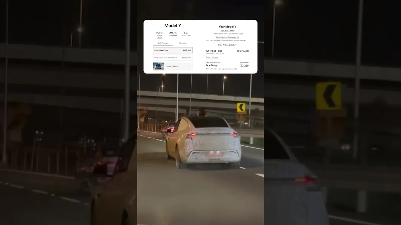 Tesla Model Y launched at just ₹60lacs ex showroom.