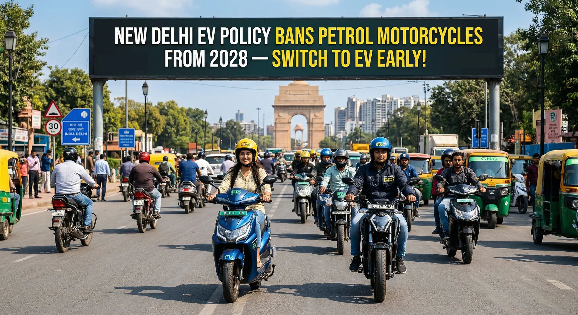 New Delhi EV Policy Bans Petrol Motorcycles From 2028 — Switch to EV Early!