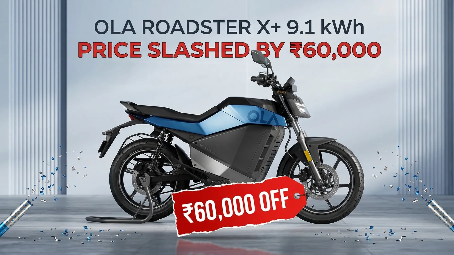 Ola Roadster X Plus 9.1 kWh Price Slashed by Rs 60,000 — Now at Rs 1.29 Lakh