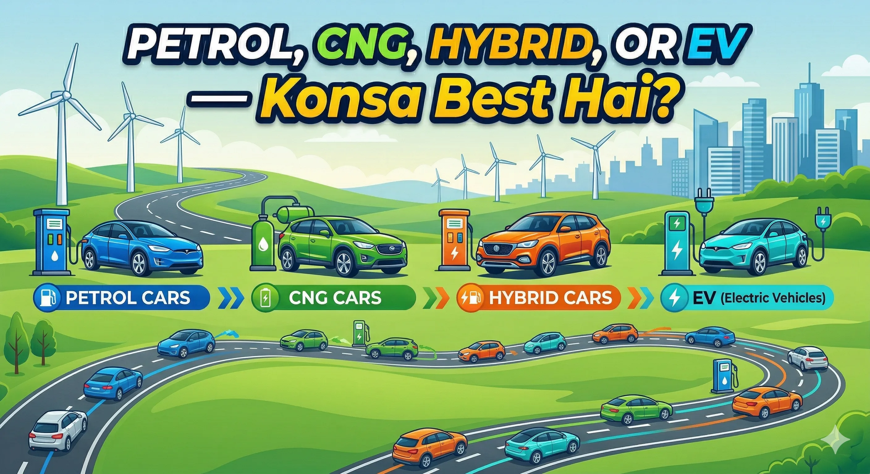 Petrol, CNG, Hybrid, or EV — Konsa Best Hai?