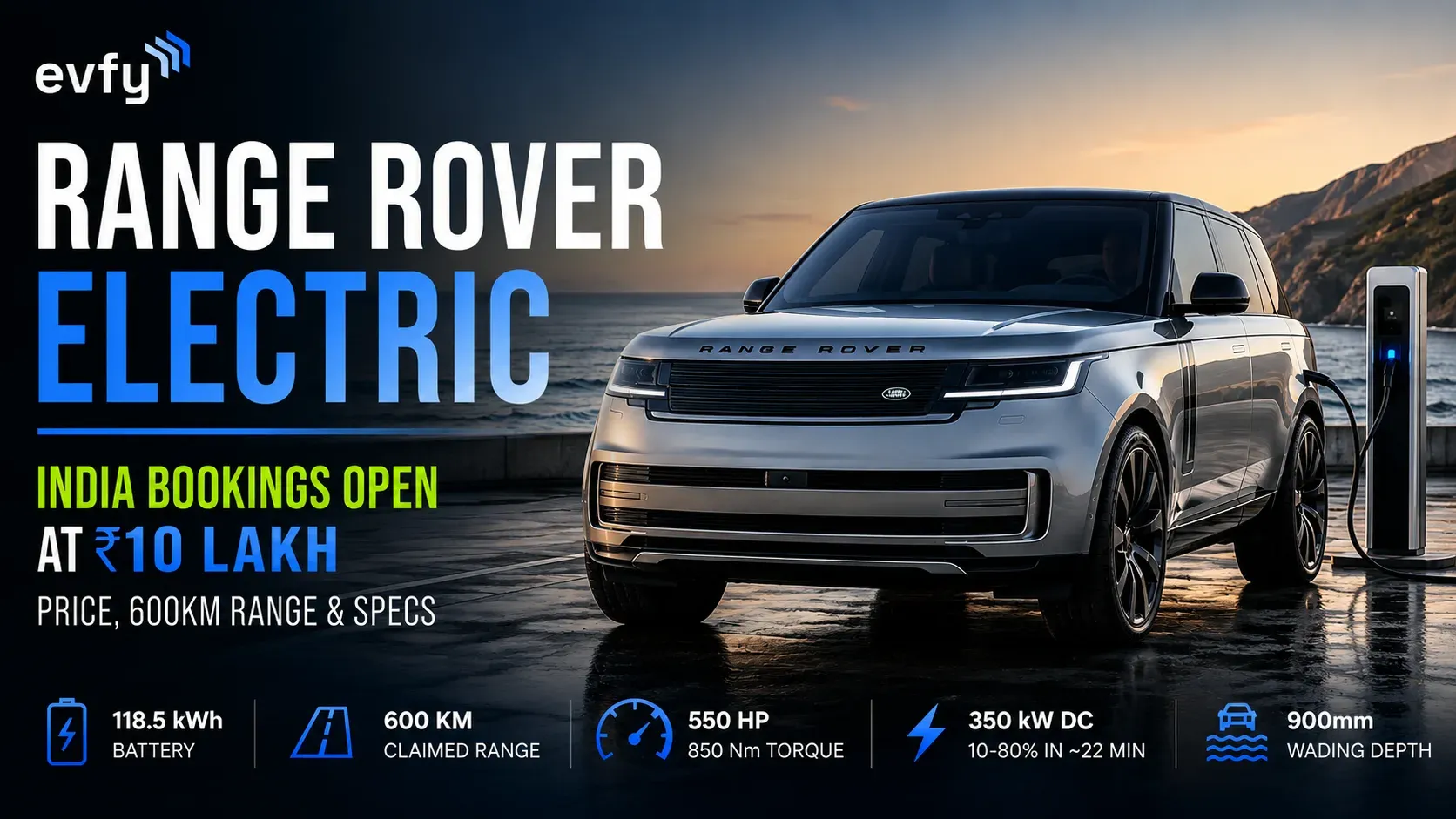 Range Rover Electric bookings are open in India for ₹10 lakh