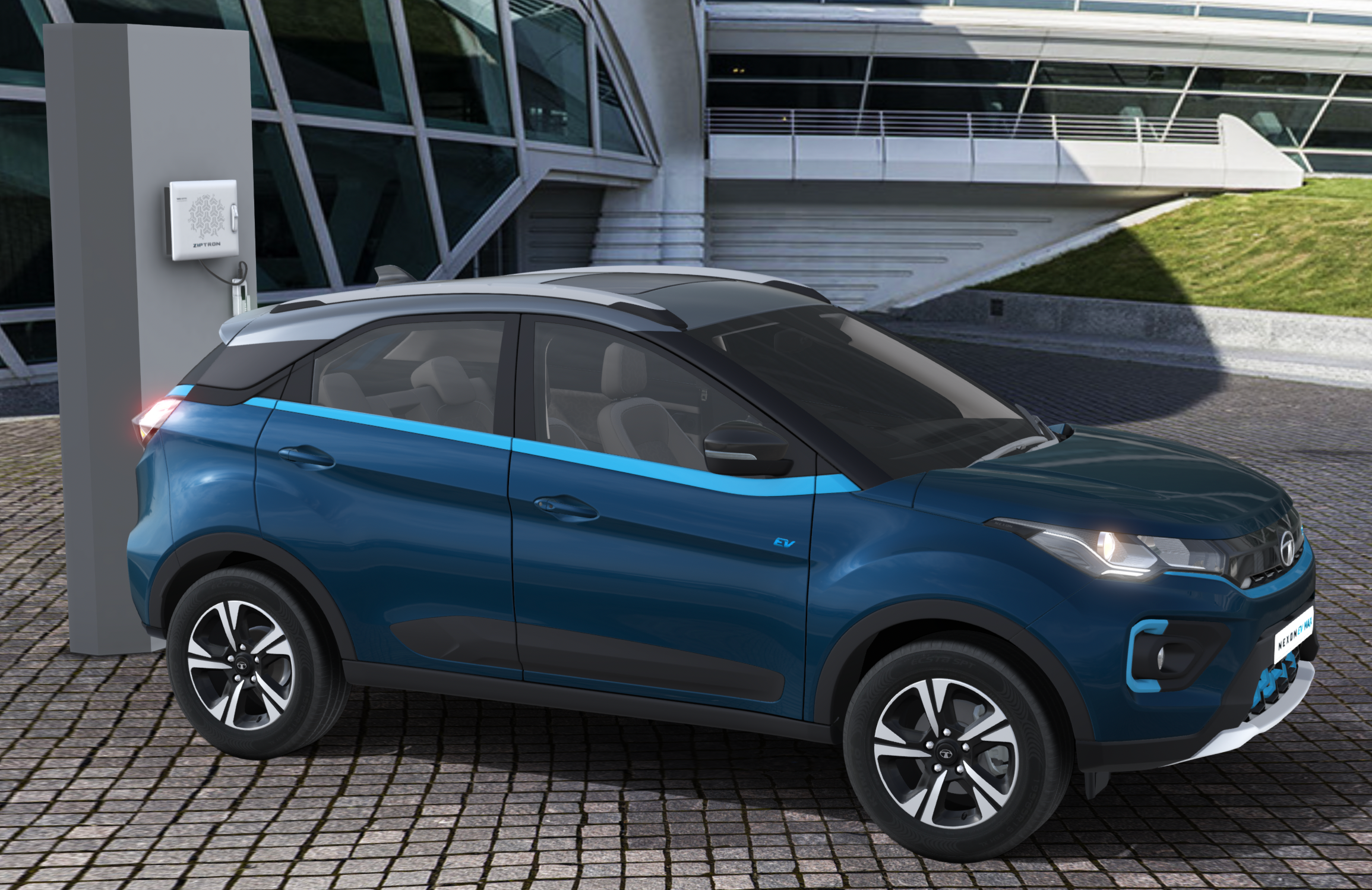 tata nexon ev at charging station