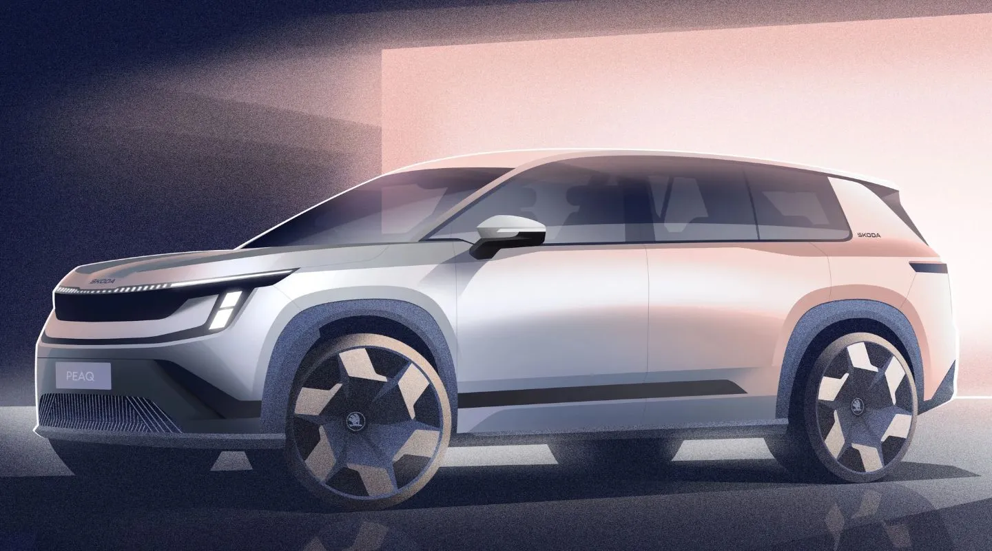 Skoda Peaq Electric SUV Interior Teased Through Sketches