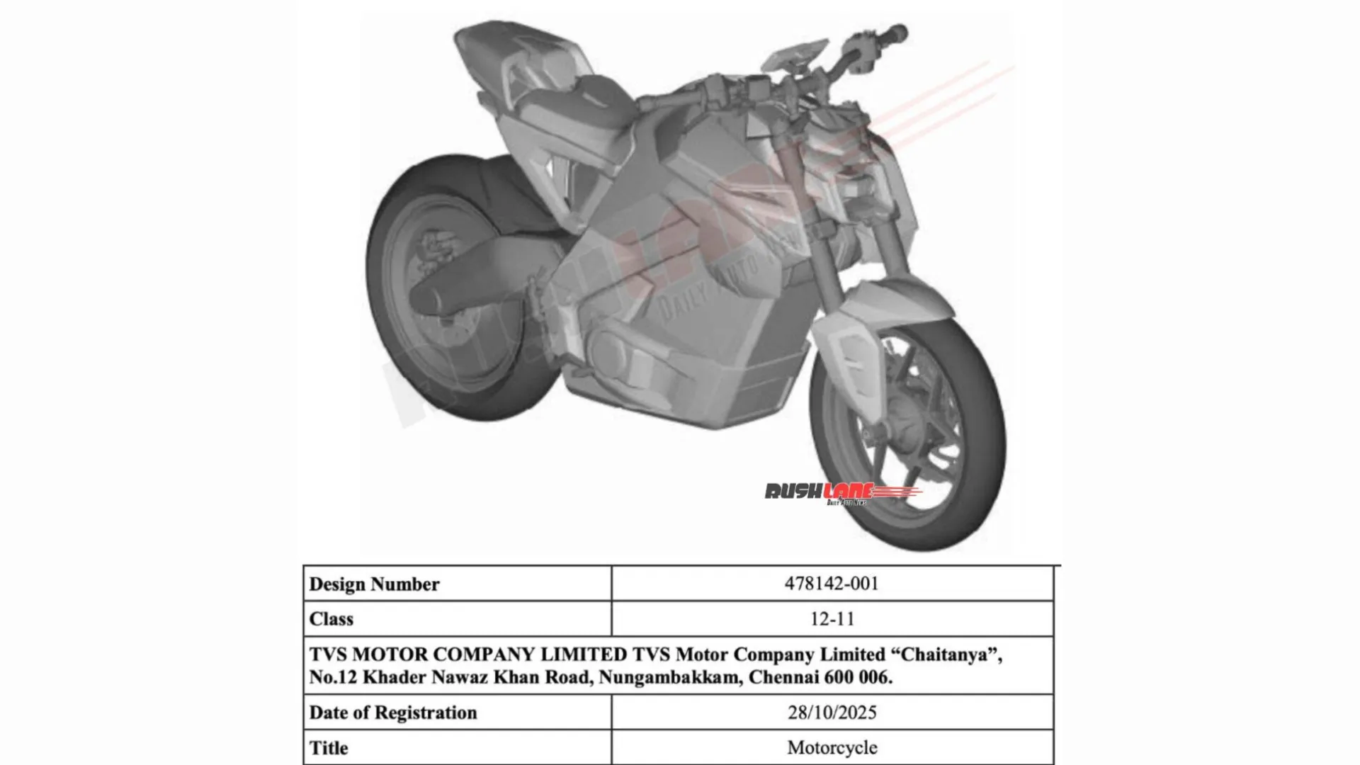 TVS eFX 3O Concept Electric Motorcycle Design Patented in India