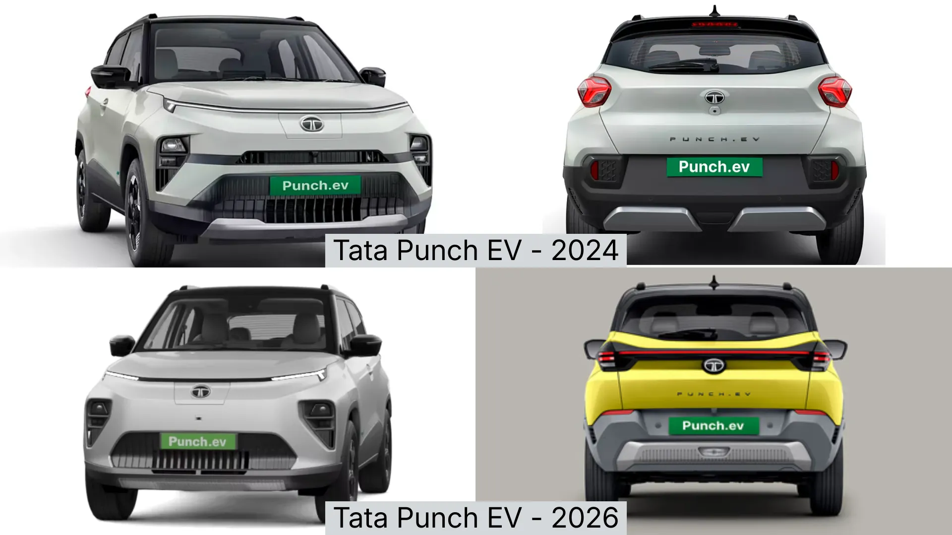 Tata Punch EV - Old (2024) vs New (2026) Exterior