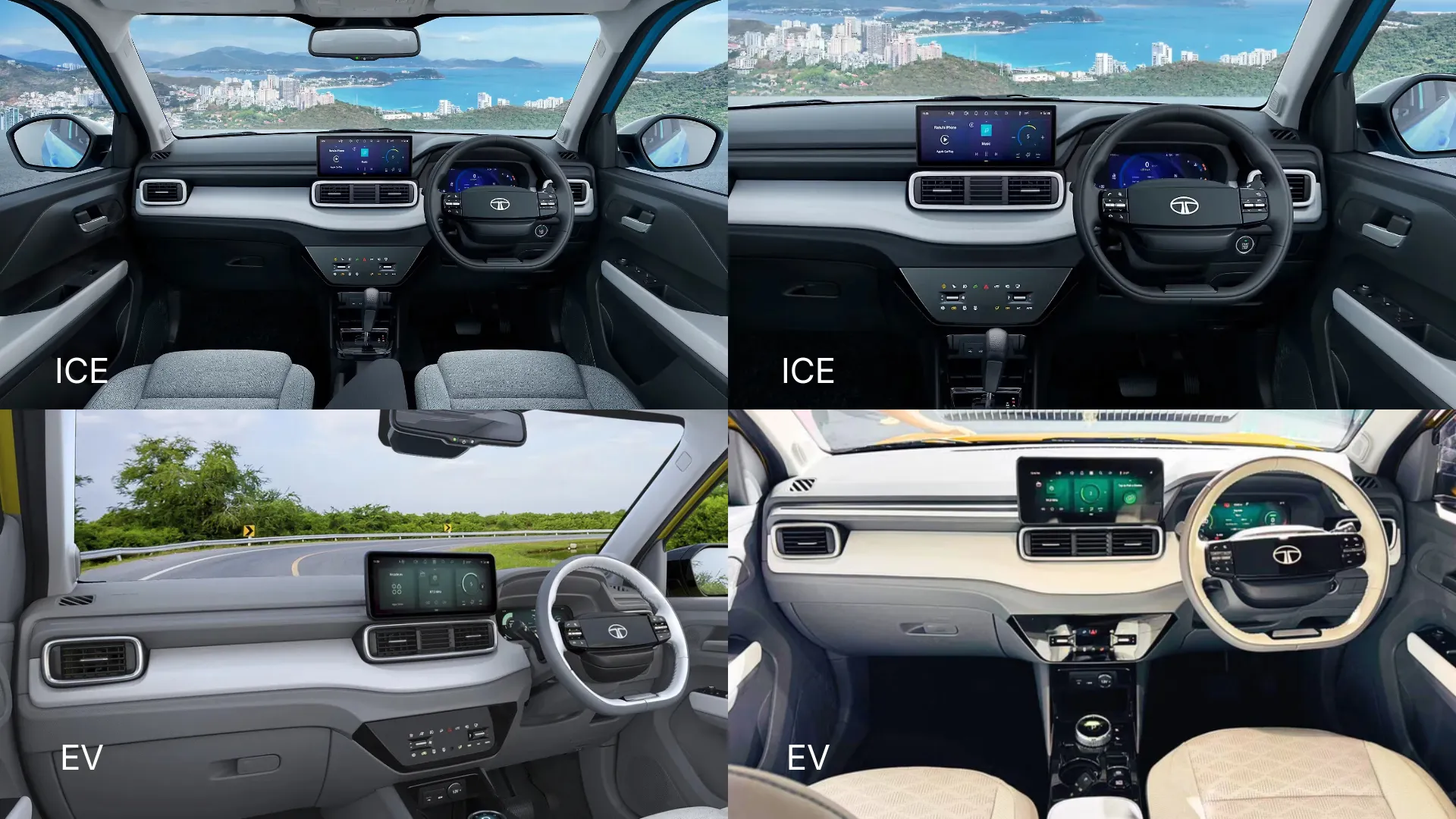 Tata Punch EV vs ICE (2026 facelift) - interior