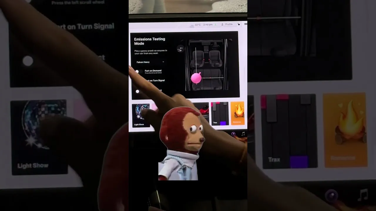 Elon gave us autopilot, rocket ships, and… fart mode. Priorities 💨🚘#EVFY  #FartPrank #TeslaIndia