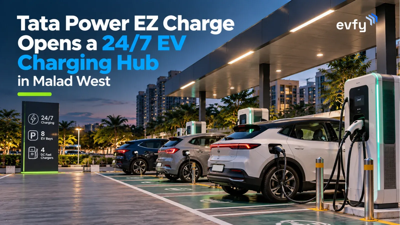 Tata Power team inaugurates the EZ Charge EV charging station at New Mahakali Nagar, Malad West