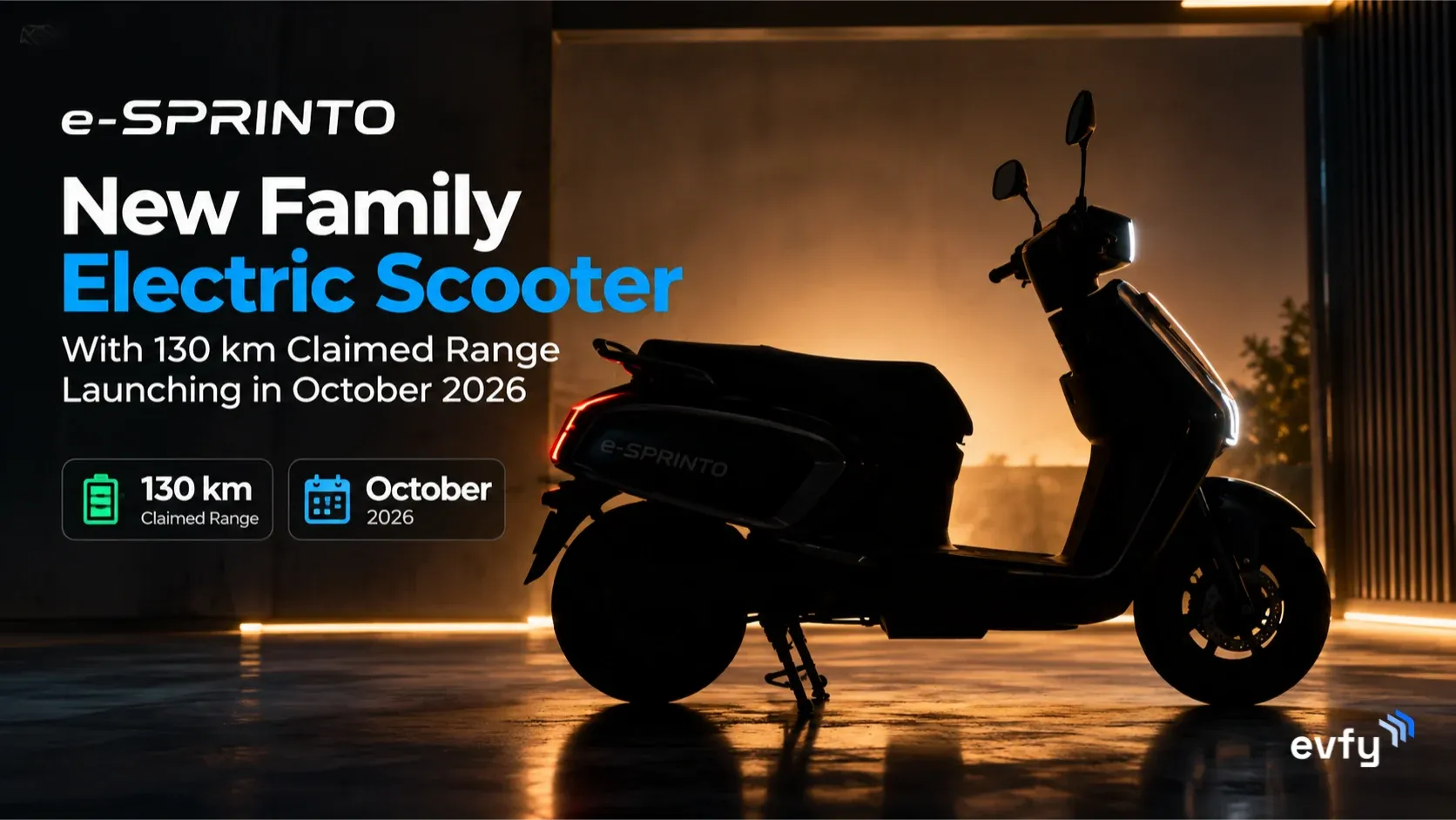 e-SPRINTO New High-Speed Family Electric Scooter: 130 km Claimed Range, October 2026 Launch