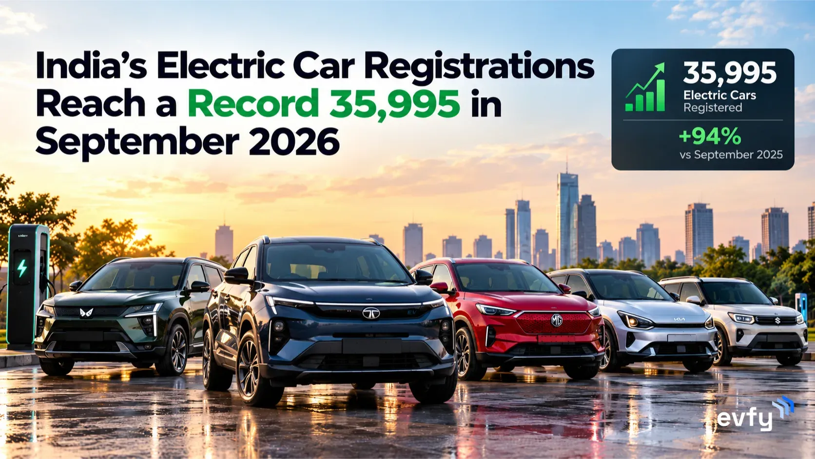 India's Electric Car Registrations Reach a Record 35,995 in September 2026