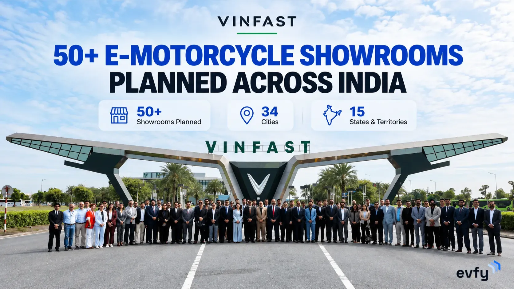VinFast and its dealer partners will work together to establish 50+ e-motorcycle showrooms across 34 cities in 15 states and territories in India.