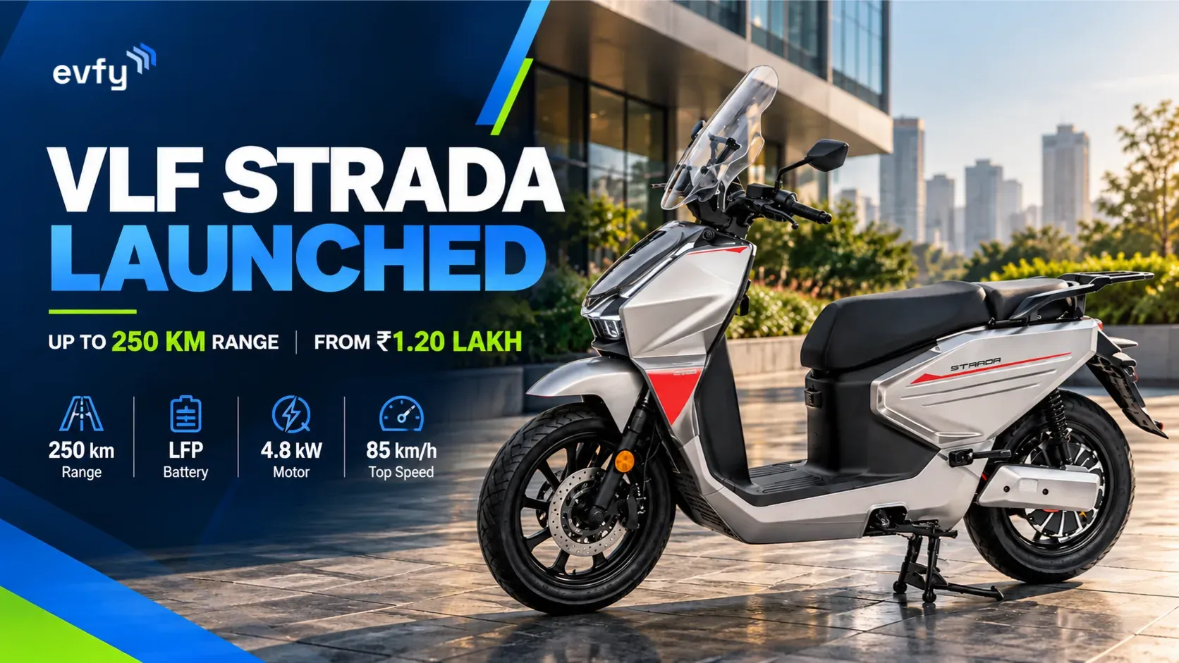 VLF Strada Price in India: City at ₹1,19,999, Max at ₹1,55,500 With Up to 250 km Claimed Range
