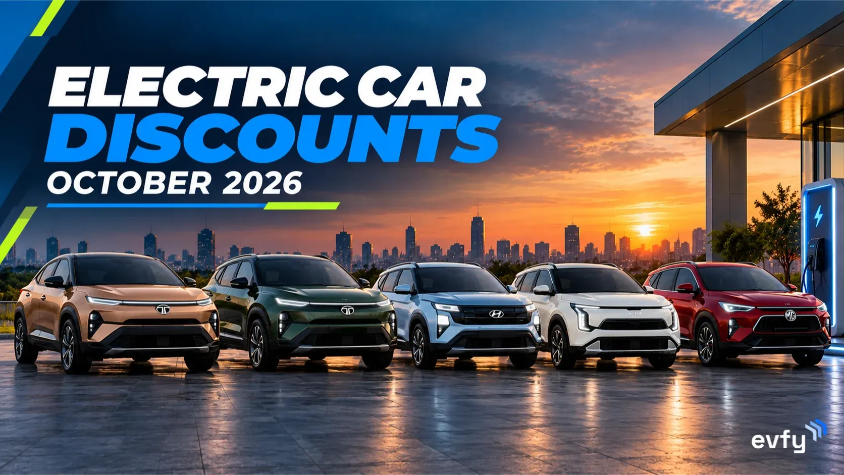 Electric Car Discounts October 2026: Tata, Hyundai, Kia and MG Offer Up to ₹3.35 Lakh Across Nine Models