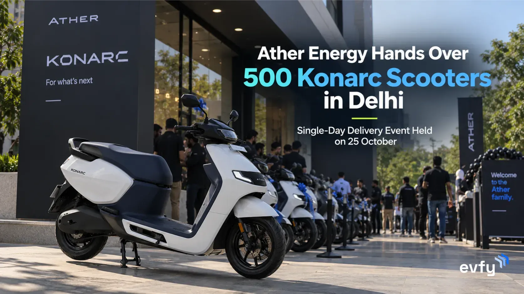 Ather Energy Hands Over 500 Konarc Scooters in Delhi: Single-Day Delivery Event Held on 25 October