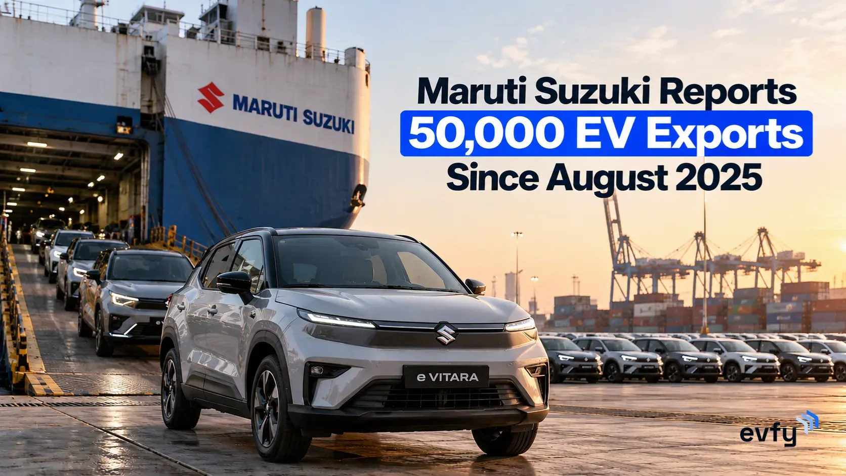 Maruti Suzuki Reports 50,000 EV Exports Since August 2025: e Vitara Reaches Nearly 50 Countries, Accounts for About 93% of India's Electric Passenger Vehicle Exports