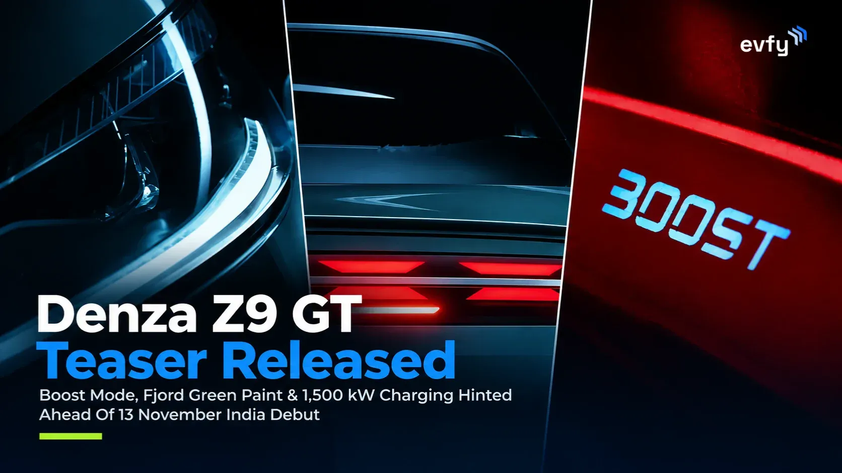 Denza Z9 GT Teaser Released: Boost Mode and Fjord Green Paint Spotted, 1,500 kW Charging Hinted Ahead Of 13 November India Debut