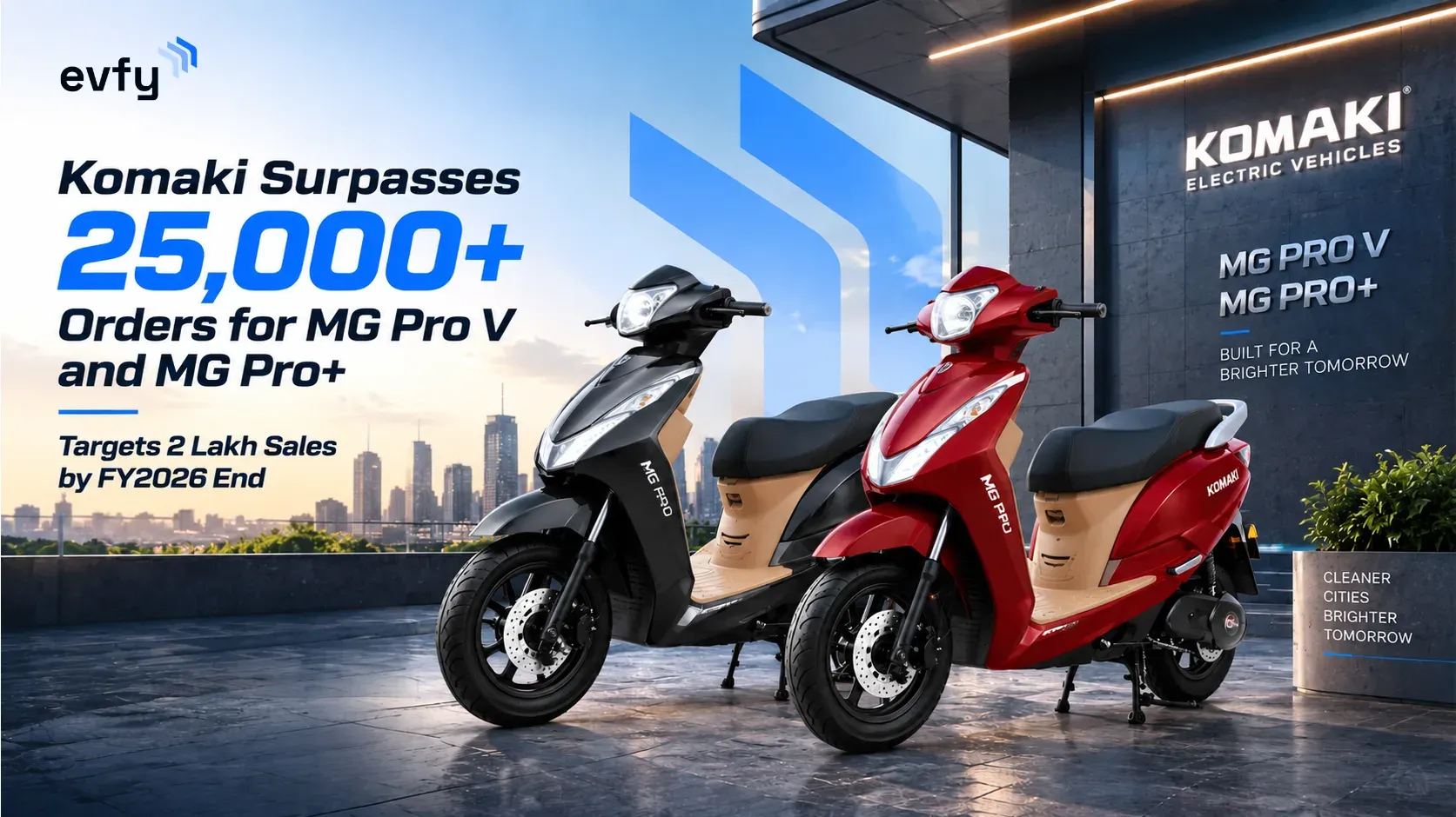 Komaki MG Pro V and MG Pro+ electric scooters after crossing 25,000 orders in India