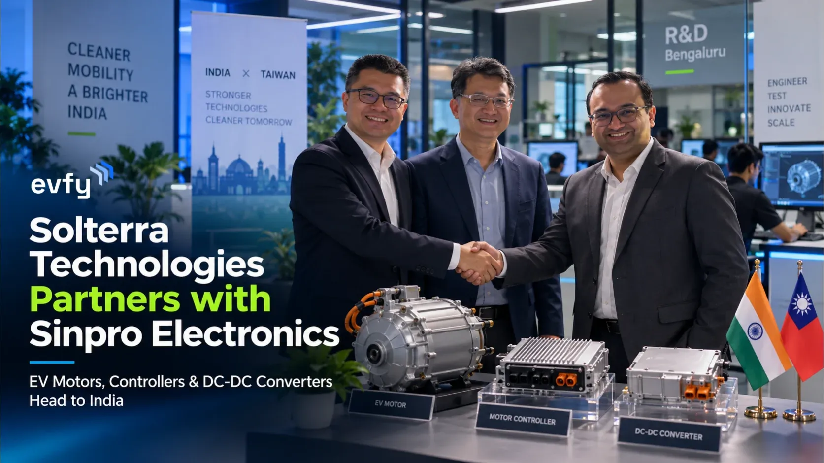 Solterra Technologies Partners with Sinpro Electronics: EV Motors, Controllers and DC-DC Converters Head to India