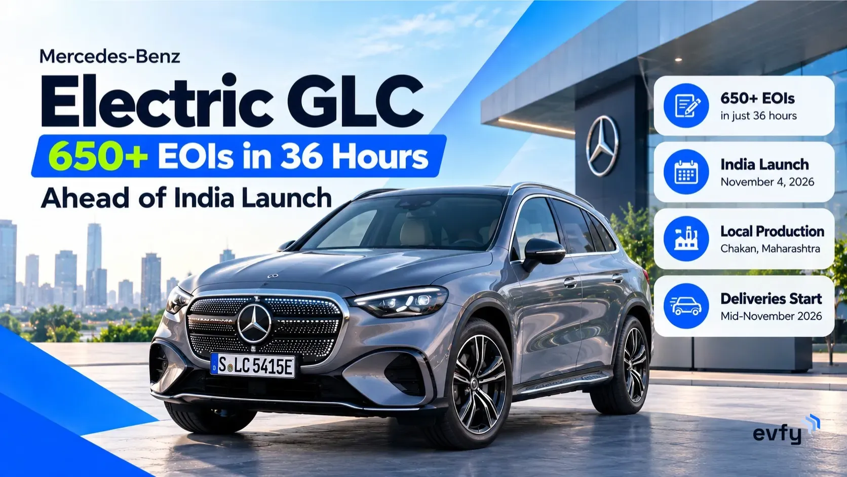 Mercedes Electric GLC Gets 650+ EOIs in 36 Hours: India Launch 4 Nov, Deliveries from Mid-November